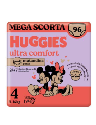 Huggies Mutandina Ultra Comfort 4 Taglia - 9_14Kg - Confezione da 96