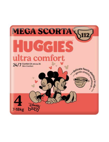Huggies Ultra Comfort 4 Taglia - 7_18Kg - Confezione da 112