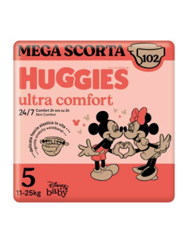 Huggies Ultra Comfort 5 Taglia - 11_25Kg - Confezione da 102