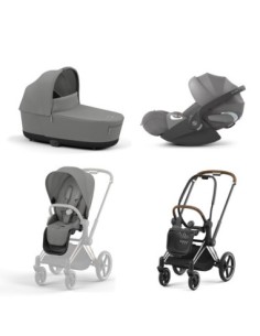 Cybex - Trio Priam Con Telaio Chrome Brown e seggiolino Cloud T i-Size 2