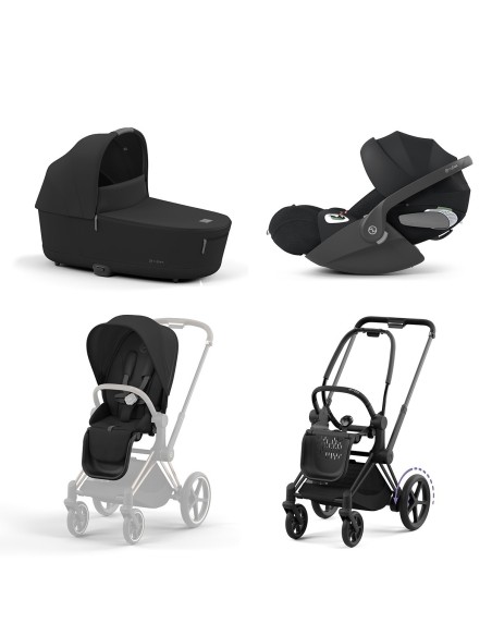 Cybex - Trio E-Priam Con Telaio MattBlack e seggiolino Cloud T i-Size