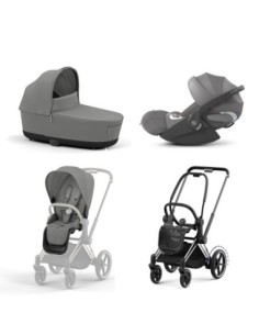Cybex - Trio E-Priam Con Telaio Chrome Black e seggiolino Cloud T i-Size 2