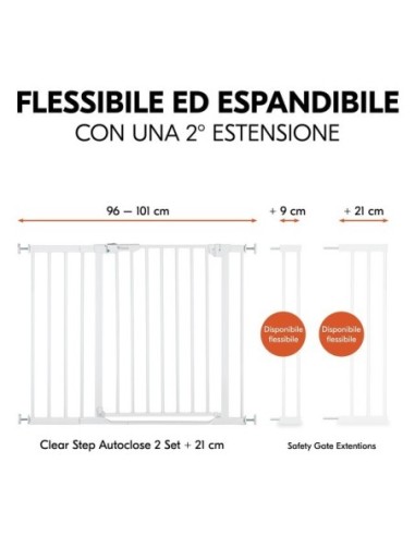 Hauck - Cancelletto Clear Step Autoclose 2 Set+21cm