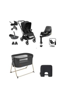 Bundle trio Leona2 BLACK con Pebble 360 + culletta co-sleeping Tori graphite
