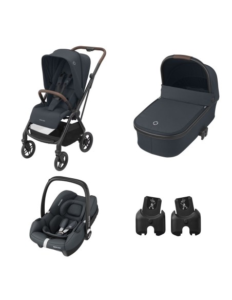 Maxi Cosi - Trio Leona2 + Navicella Oria + Ovetto Cabriofix + Adattatori Car Seat - Spedizione Gratuita