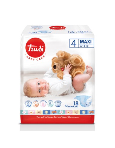 Trudi - Pannolini Taglia 4 Maxi 7/18kg 18 pezzi