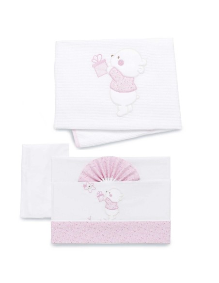 Italbaby - Kit 3 Pezzi In Piquè Per Lettino Linea Ninna Oh