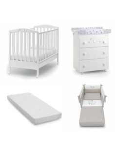 Azzurra Design - Promo Set Lettino Baby Dream + Bagnetto + Piumone + Materasso CarezzAloe - Spedizione Gratuita