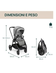 Chicco - Promo Trio Mysa Flexi Con Kory Plus + Borsa Genitore + Stand Lullaglide + Base Full 360 i-Size 2