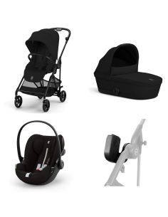 Cybex - Trio Melio Carbon 2025 Con Navicella Melio, Seggiolino Auto Cloud G i-Size E Adattatori In Omaggio