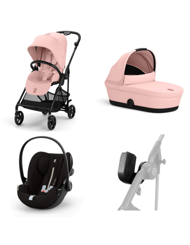 Cybex - Trio Melio Carbon 2025 Con Navicella Melio, Seggiolino Auto Cloud G i-Size E Adattatori