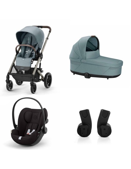 Cybex - Trio Balios S Lux Sky Blue + Cot S Lux + Cloud G i-Size + Adattatori - Spedizione Gratuita