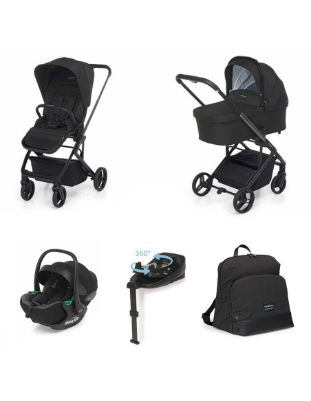 Foppapedretti - Trio TicToc Con Seggiolino Auto Rek i-Size + Base REK, Borsa Pretty e Adattatori OMAGGIO - Spedizione Gratuita