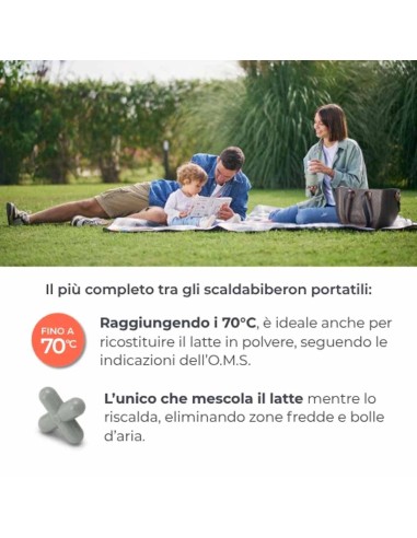 Nuvita - Scaldabiberon portatile universale Mix70 con funzione Scalda e Mescola
