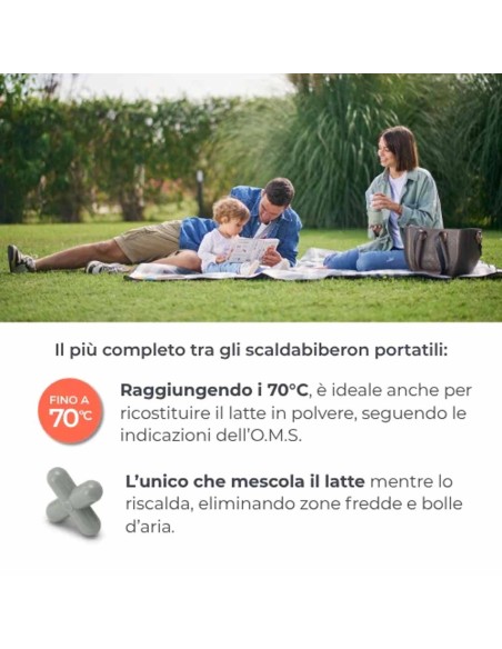 Nuvita - Scaldabiberon portatile universale Mix70 con funzione Scalda e Mescola