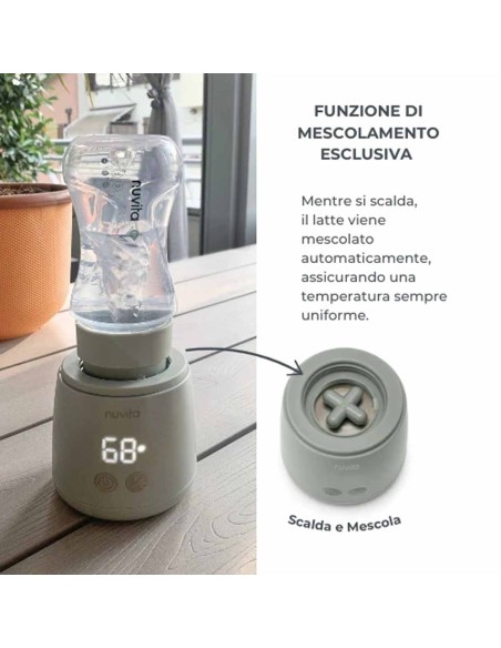 Nuvita - Scaldabiberon portatile universale Mix70 con funzione Scalda e Mescola