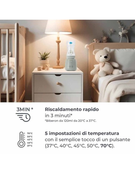 Nuvita - Scaldabiberon portatile universale Mix70 con funzione Scalda e Mescola