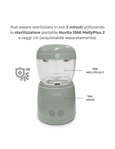 Nuvita - Scaldabiberon portatile universale Mix70 con funzione Scalda e Mescola