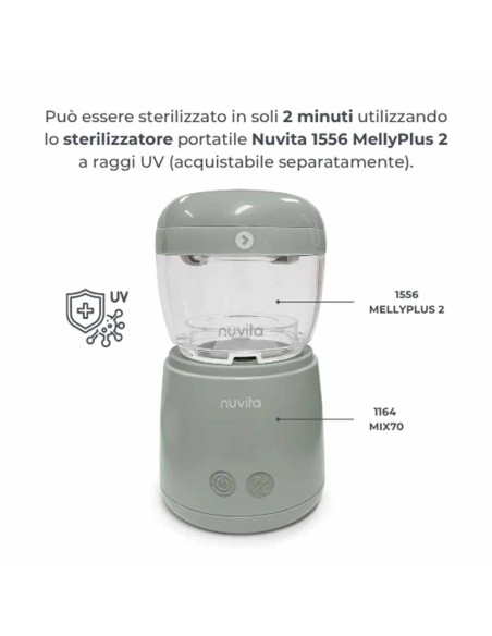 Nuvita - Scaldabiberon portatile universale Mix70 con funzione Scalda e Mescola
