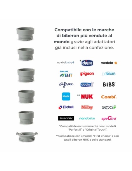 Nuvita - Scaldabiberon portatile universale Mix70 con funzione Scalda e Mescola