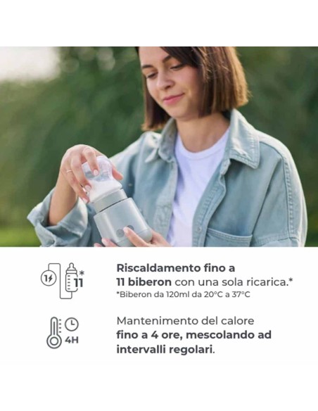 Nuvita - Scaldabiberon portatile universale Mix70 con funzione Scalda e Mescola
