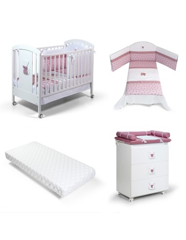 Bebex - Kit Cameretta Dodò Lettino + Materasso + Bagnetto + Piumone - Spedizione Gratuita