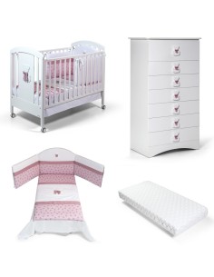 Bebex - Kit Cameretta Dodò Con Lettino, Settimanale, Piumone, Materasso - Spedizione Gratuita