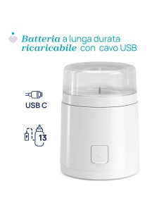 Chicco - Scaldabiberon Portatile 2in1 con Batteria Ricaricabile 2