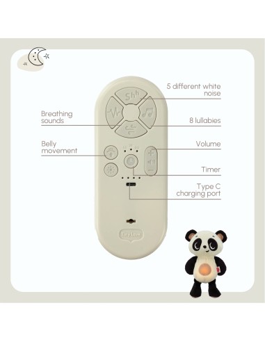 Tiny Love - Peluche di Panda Snuggly Buddy Black e White