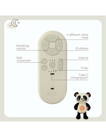 Tiny Love - Peluche di Panda Snuggly Buddy Black e White