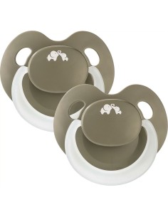 Bebeconfort - 2 Ciucci Eco Physio Air in silicone fosforico 0+ Dark Green