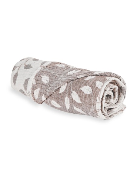 Quax - Copertina/Telo in mussola XL - Collezione Natural - Foglia