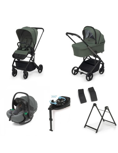 Foppapedretti - Trio TicToc Con Seggiolino Auto Rek i-Size + Base REK, Supporto Elevo e Adattatori OMAGGIO - Spedizione Gratuita