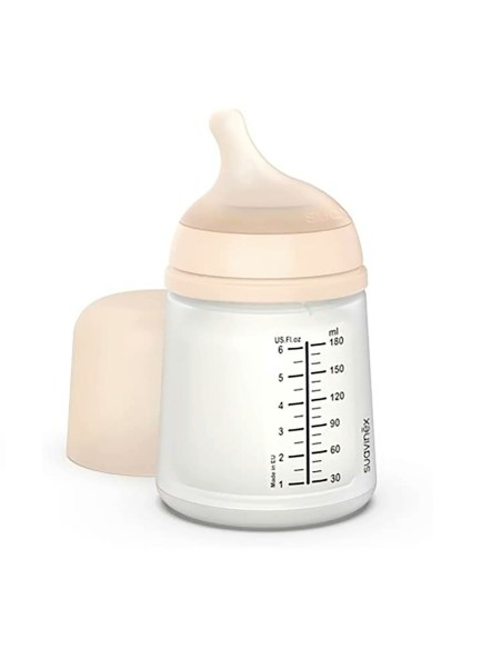 Suavinex - Biberon Zero.Zero 180ml Speciale Allattamento con Tettarella in Silicone Anticolica