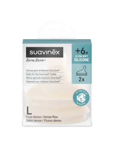 Suavinex - Tettarelle Zero.Zero in Silicone Anticoliche Flusso Denso