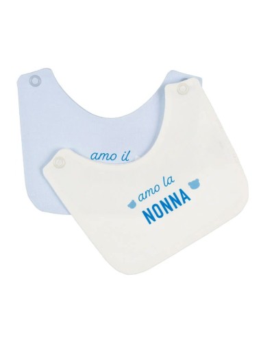 Nanan - Bavaglio Off-White Nonni con Scritta ''Amo Il Nonno/La Nonna''